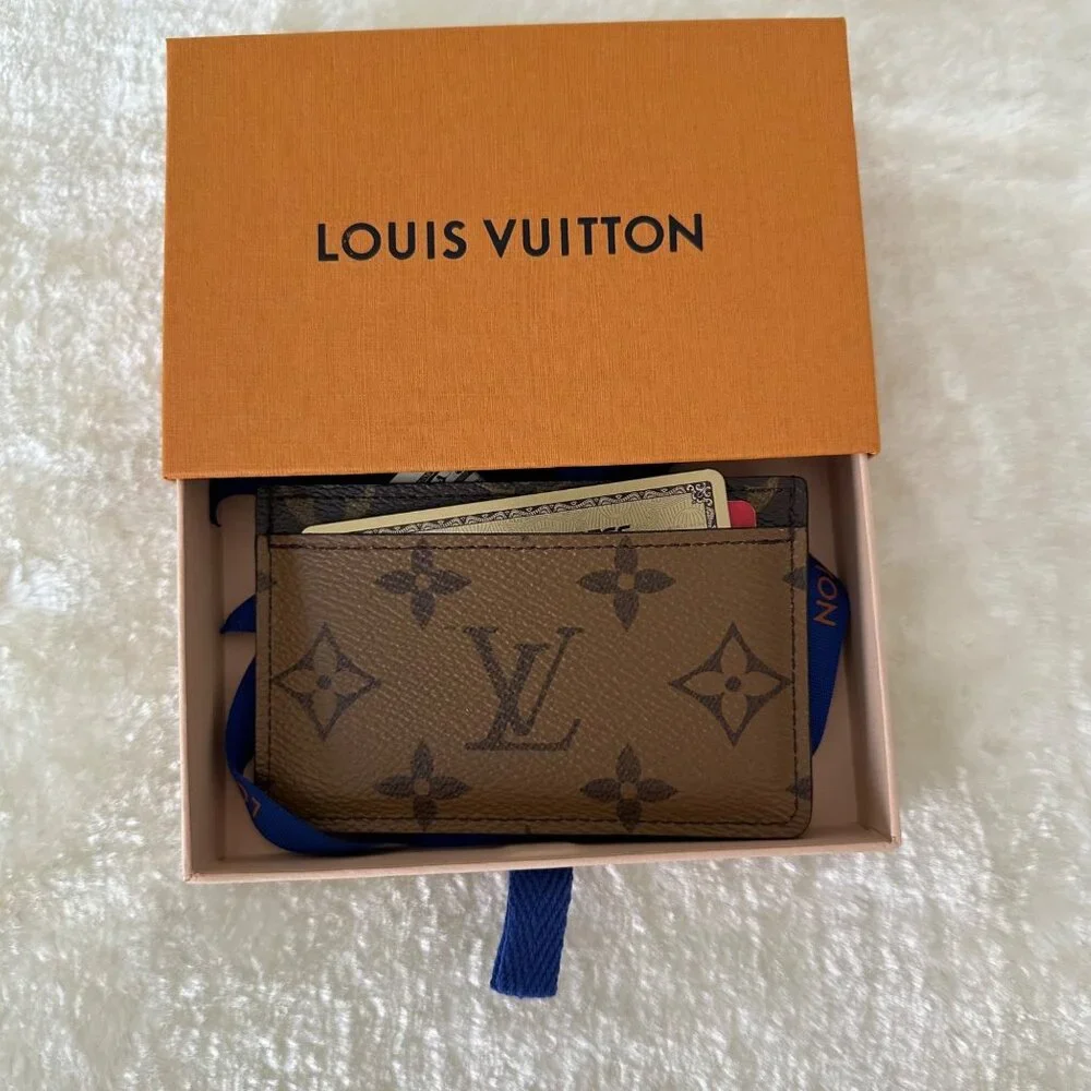 Louis Vuitton Empty Gift Box For a Two Cards Holder Orange Brown